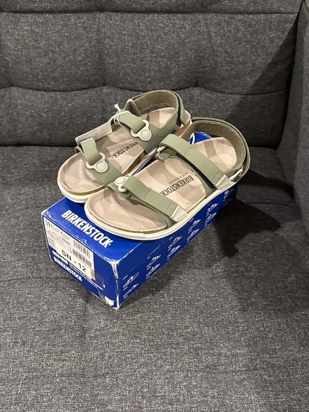 39EU - Birkenstock Kalahari Sandals Khaki Futura Birko-Flor